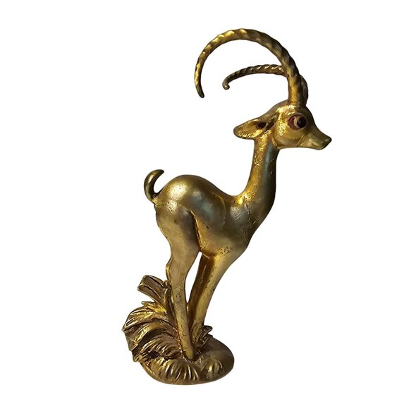 RARE Freeman McFarlin George Good Ibex Antelope Deer Gold Figurine - Picture 2 of 12